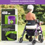 Lightweight 2-in-1 Rollator Walker with Seat