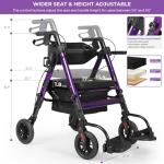 Lightweight 2-in-1 Rollator Walker with Seat