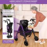 Lightweight 2-in-1 Rollator Walker with Seat