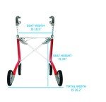 ByACRE Ultralight Carbon Rollator Walker – Red