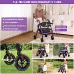 Lightweight 2-in-1 Rollator Walker with Seat