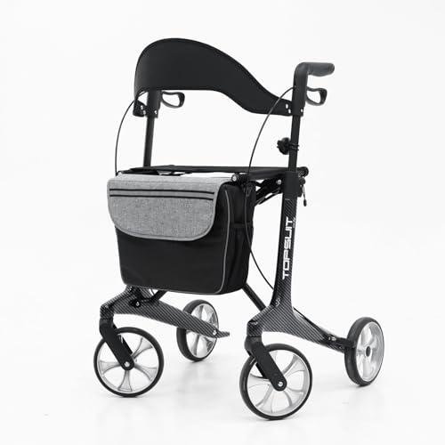 Ultralight Carbon Fiber Rollator Walker with Seat