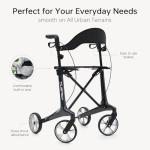 Ultralight Carbon Fiber Rollator Walker with Seat