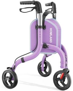 HOMLAND Lightweight 3-Wheel Rollator with Storage Bag