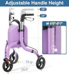 HOMLAND Lightweight 3-Wheel Rollator with Storage Bag