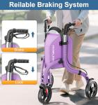 HOMLAND Lightweight 3-Wheel Rollator with Storage Bag