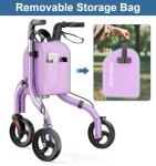 HOMLAND Lightweight 3-Wheel Rollator with Storage Bag