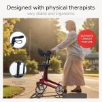 Ultralight Carbon Fiber Rollator with Seat - Red