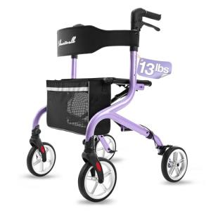 Super Lightweight Rollator Walker for Seniors - Purple