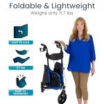 Vive Lightweight 3 Wheel Rollator Walker with Seat