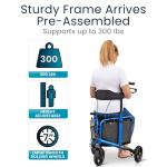 Vive Lightweight 3 Wheel Rollator Walker with Seat