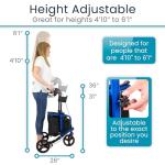 Vive Lightweight 3 Wheel Rollator Walker with Seat
