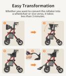 VOCIC Lightweight 2-in-1 Rollator and Transport Chair