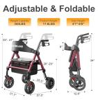 Lightweight Foldable Rollator Walker with Seat