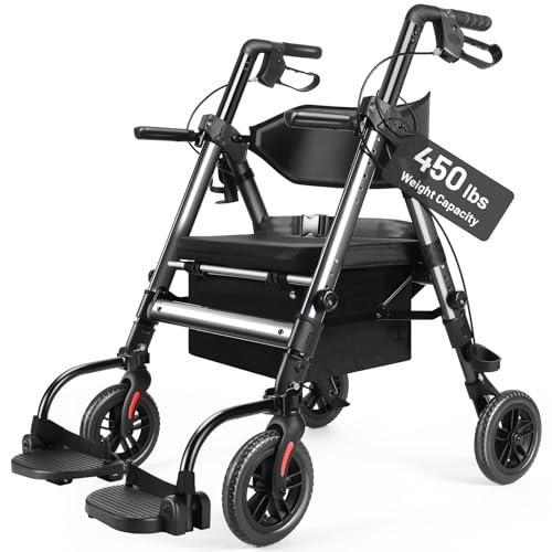 Lightweight 2-in-1 Rollator Walker with Seat