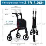 Lightweight 3-Wheel Rollator for Seniors with Bag