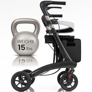 Vive Mobility Ultralight Carbon Fiber Rollator Walker