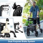 MAXWALK Ultralight All-Terrain Rollator with Seat