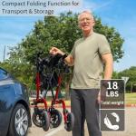 Lightweight Carbon Ultralight Rollator with Seat