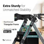 Extra Wide Carbon Ultralight Rollator with Adjustable Seat