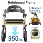 HOMLAND Ultralight Foldable Rollator with Seat