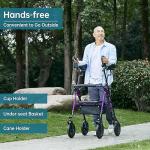 ELENKER All-Terrain Rollator Walker with 10” Wheels