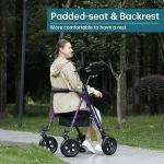 ELENKER All-Terrain Rollator Walker with 10” Wheels