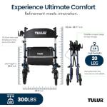 Lightweight All-Terrain Rollator Walker with Seat