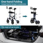 ELENKER All-Terrain Lightweight Rollator Walker with Seat