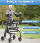 HOMLAND Lightweight Rollator Walker with Adjustable Arms