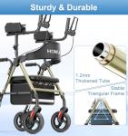 HOMLAND Lightweight Rollator Walker with Adjustable Arms
