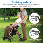 2-in-1 Foldable Rollator Walker with Extra Wide Seat