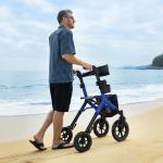 MAXWALK All-Terrain Adjustable Rollator with 12" Wheels