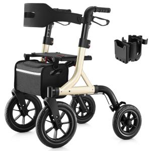 All-Terrain Foldable Rollator Walker with Seat
