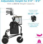 Traveler 3-Wheel Ultralight Rollator with Bag