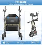 HOMLAND Lightweight Rollator Walker with Adjustable Arms