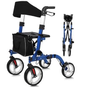 Lightweight Foldable All-Terrain Rollator with Seat