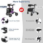 Lightweight All-Terrain Rollator Walker for Seniors