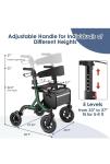 MAXWALK Foldable Rollator with All-Terrain Wheels