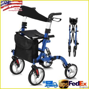 Foldable All-Terrain Rollator Walker with Seat