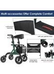 MAXWALK Foldable Rollator with All-Terrain Wheels