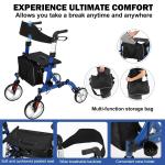 Lightweight Foldable All-Terrain Rollator with Seat