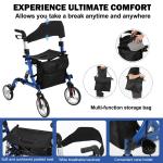 Foldable All-Terrain Rollator Walker with Seat