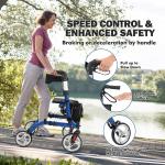 Lightweight Foldable All-Terrain Rollator with Seat