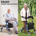 Foldable All-Terrain Rollator Walker with Seat