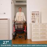 ELENKER Ultra-Lightweight Rollator Walker with Wide Seat