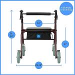 Medline Heavy Duty Rollator - Supports 500 lbs