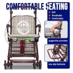 Lightweight Folding Rollator with Seat and All-Terrain Wheels