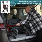 StrollAid Upright Walkers for Seniors, Stand Up Rollator Walker with Padded Seat and Backrest, Heavy Duty Forearm Rollator with Support Handrail, Holds up to 450 pounds, Compact Folding, Red