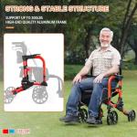 Flyingjoy 2-in-1 Heavy Duty Rollator Walker